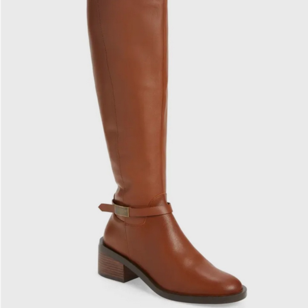 New Linea Paulo brown leather knee high boots 9